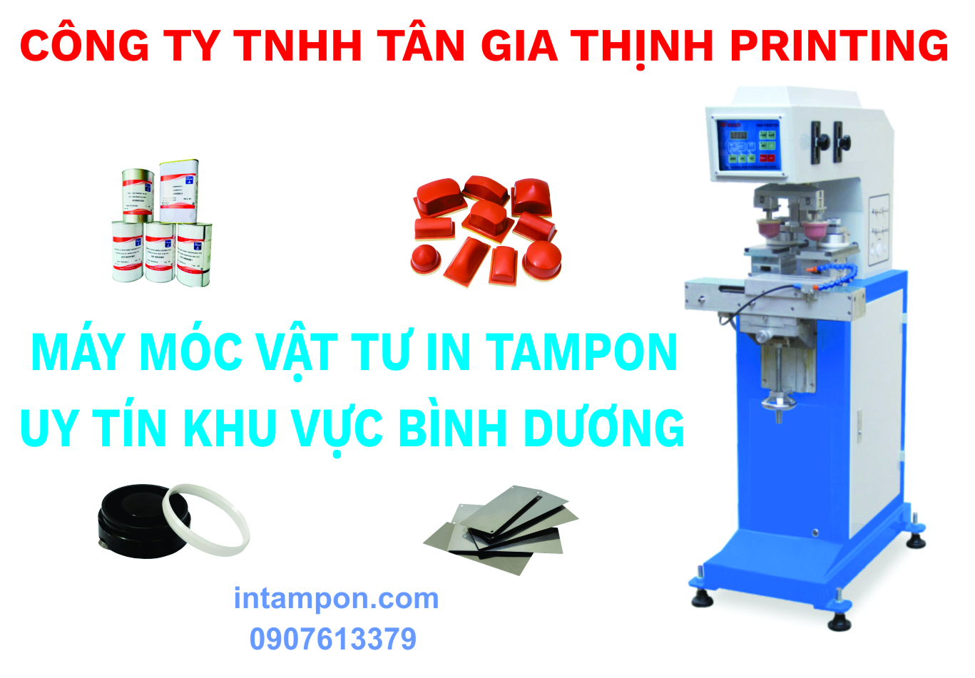 Cung cấp máy móc vật tư in tampon ở Bình Dương